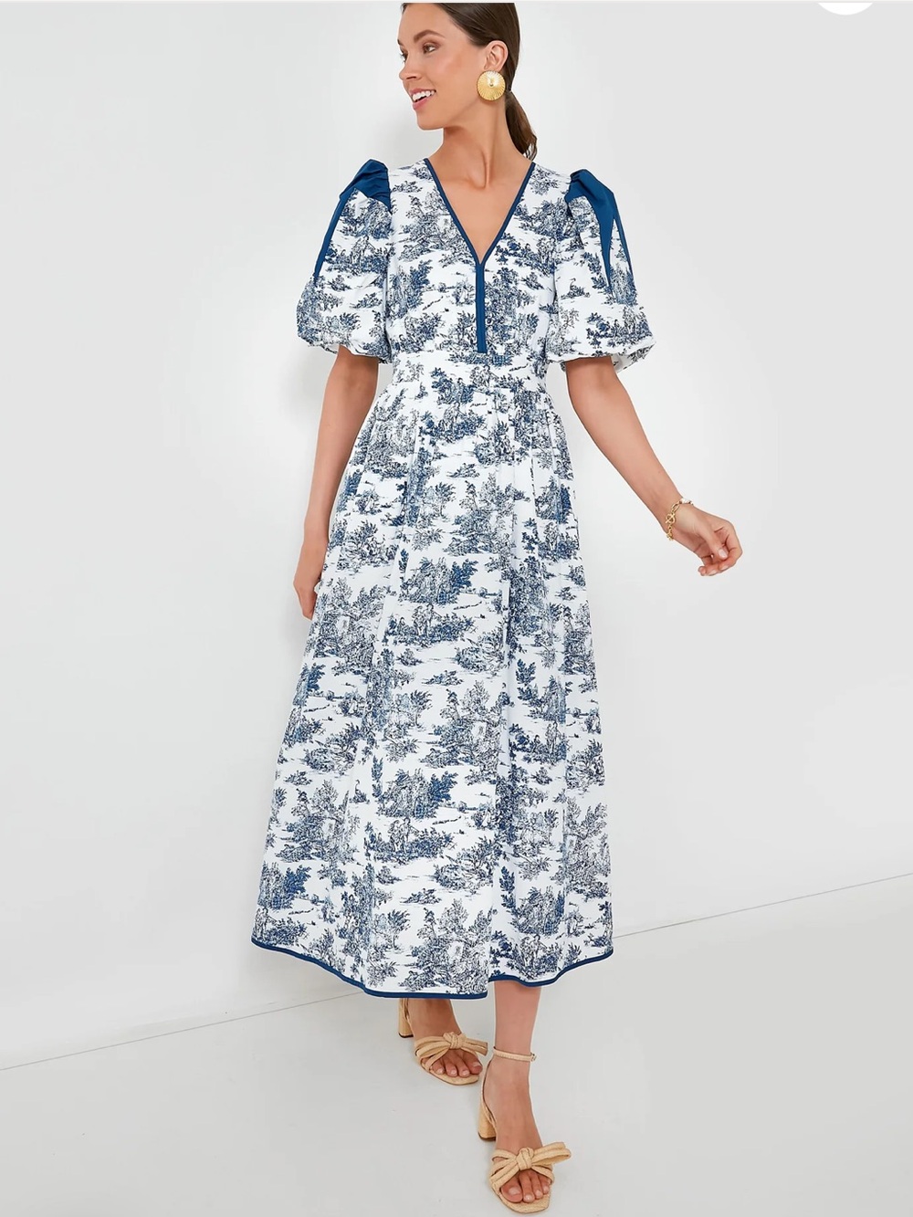 Blue Toile Reynolds Midi Dress | Hyacinth
House